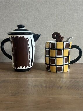 Studio Nova Cafe KT550 porcelain sugar bowl and creamer set